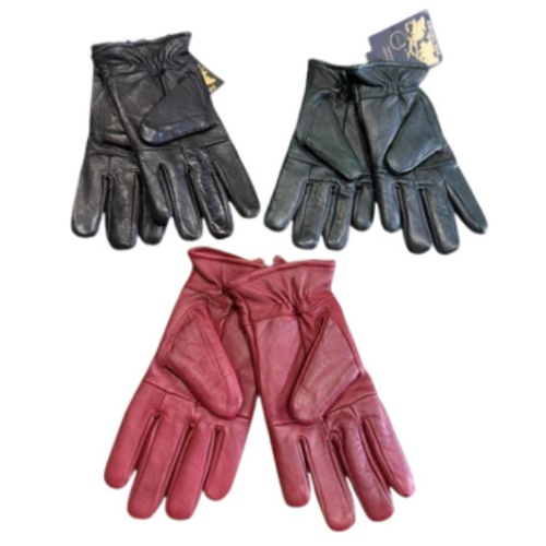 Ladies' Lamb Skin Gloves Black/Navy/Red