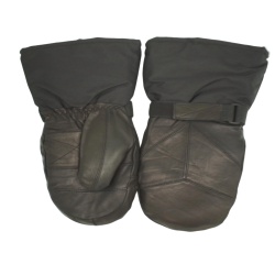 Snowmobile Mitts Large Black Leather w/Removable Liner Sturrdi