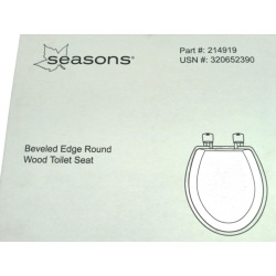 Beveled Edge Round Wood Toilet Seat White Seasons