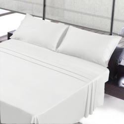 King Sheet Set White Cotton Bleach Master