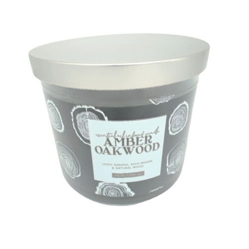 Jar Candle 14oz. Amber Oakwood
