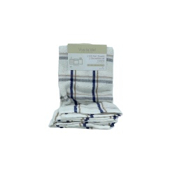 Terry Kitchen Towels 2pk. 18 x 28" Blue Stripe Vive La Vie!"