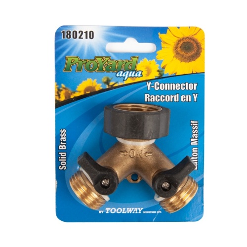 Brass Hose Y Control Valve w/ Shut Off Pro Yard Aqua