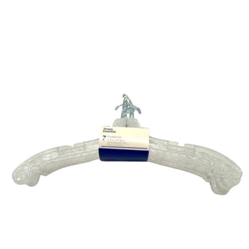 Crystal Cut Dress Hanger 7pk. Clear Plastic Simply Essential