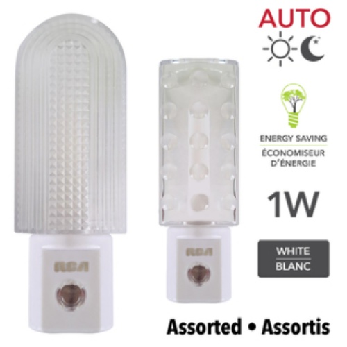 Night Light 1W Auto Asst Shapes RCA