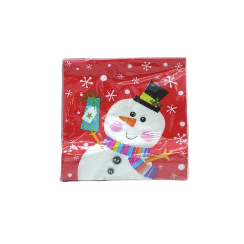 Christmas Serviettes Snowman w/Gift