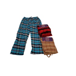 Flannel Lounge Pants w/Drawstring Waistband, 2 Pockets Assorted