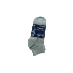 Diabetic Quarter Socks 3pk. Grey Size 10-13