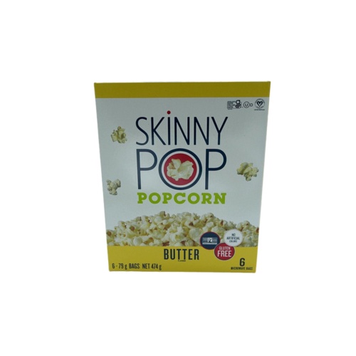 Skinny Pop Microwave Popcorn Butter Flavour 6 - 79g. Bags(endcap)
