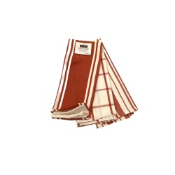 Kitchen Towels 3pk. 15x25" Cherry Checks & Stripes 100% Cotton Haenkrs"