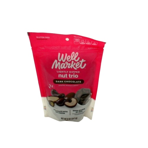Lightly Dipped Nut Trio Dark Chocolate 227g. Well Market