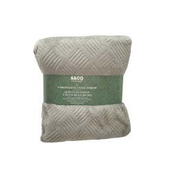 Embossed Flannel Throw Grey 48 x 60" S & Co Vintage"