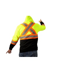 High Visiblility Full Zip Hooded Sweatshirt 2XL Bedrok