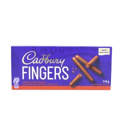Cadbury Fingers Cookie Sticks Double Chocolatey 114g.