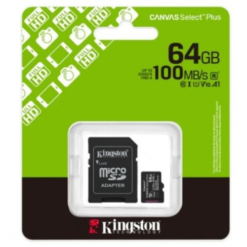 Kingston Microsd Sdcs3/64gb Class10 100mb/s Read, Uhs-i