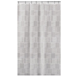 Peva shower curtain , white brick 71 x 71 inch