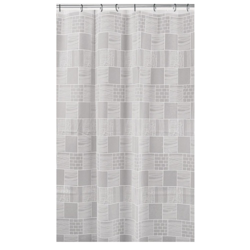 Peva shower curtain , white brick 71 x 71 inch