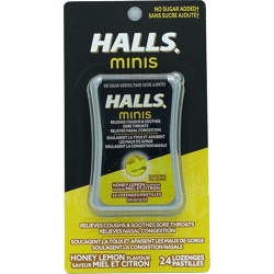Halls Minis Lozenges 24pk. Honey Lemon Flavour