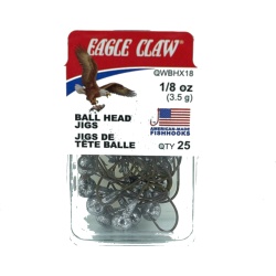 Ball Head Jigs 1/8 Oz. 25pk. Unpainted Eagle Claw