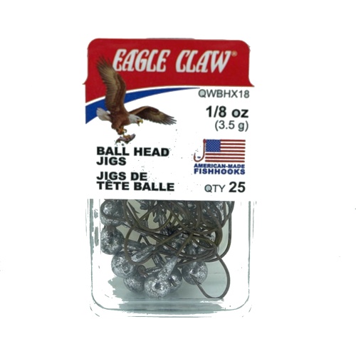 Ball Head Jigs 1/8 Oz. 25pk. Unpainted Eagle Claw