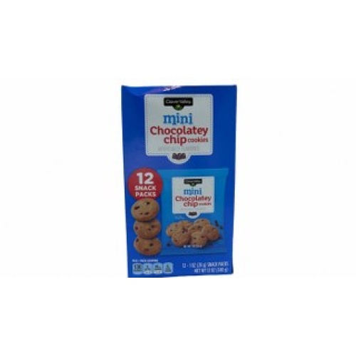 Mini Chocolatey Chip Cookies 12 - 1oz. Snack Packs Clover Valley