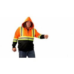 High Visiblility Full Zip Hooded Sweatshirt Large Bedrok