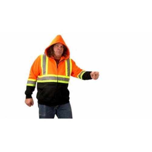 High Visiblility Full Zip Hooded Sweatshirt XL Bedrok