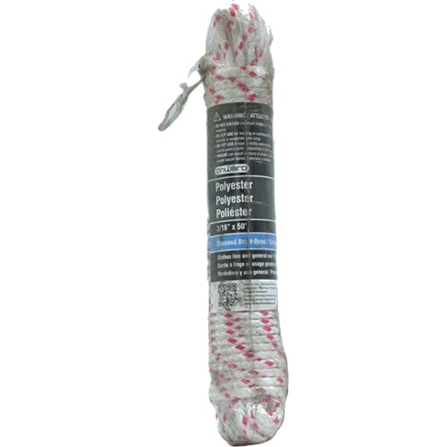 Polyester Diamond Braid Rope 200lb. Whte/pink Onward