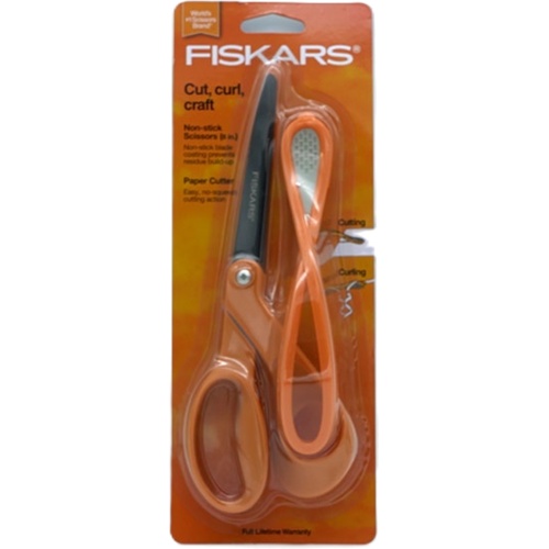 8 Non Stick Scissors w/Paper Cutter Fiskars