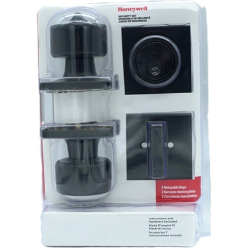 Entry Knob & Deadbolt Kit Matte Black Honeywell