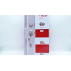 Handle Entry & Deadbolt Set Satin Nickel Atlas