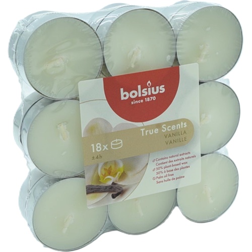 Tealight Candles 18pk. Vanilla True Scents Bolsius