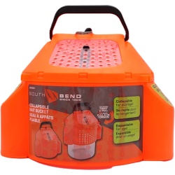 Collapsible Bait Bucket Orange Plastic South Bend
