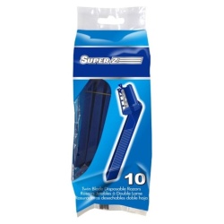 Disposable Razor Twin Blade 10pk Blue Super-Z