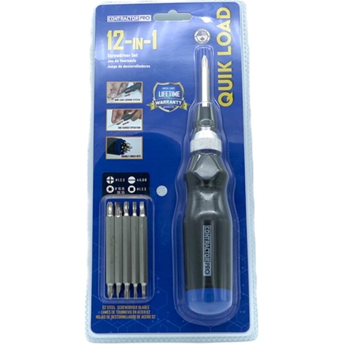 12 In 1 Screwdriver Set Quik Load Contracor Pro