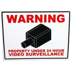 Warning Sign Large 11x15" 24 Hour Video Surveillance"