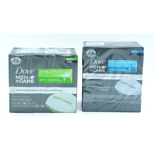 Dove Men+Care Bar Soap 3 Bars x 106g. Clean Comfort Or Extra Fresh