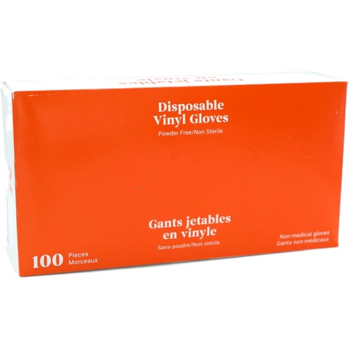 Disposable Vinyl Gloves Medium 100pk. Powder Free Moyen