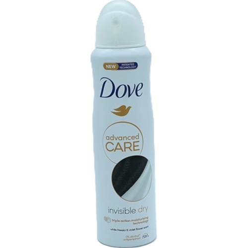 Dove Antiperspirant Spray White Freesia & Violet Flower 150mL Invisible Dry 72h.