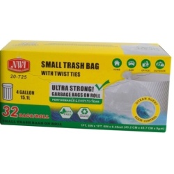 Trash Bag Ocean Scented 4 Gallon 32Pk 17x18" NWI"