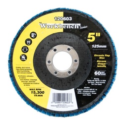 Flap disc 60grit 5 in alum zirconia