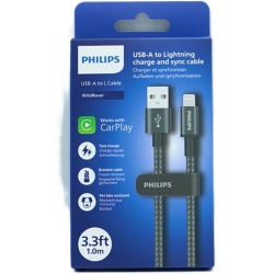 USB A - Lightning 3.3Ft Braided Cable Philips