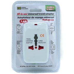 Universal Travel Adapter w/ USB Charger (2x USB A & 1 x USB C) CM Homeware