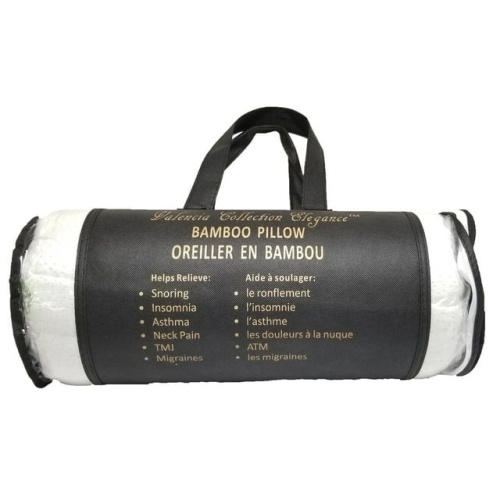 Bamboo Queen Pillow In Black Bag Valencia Collection
