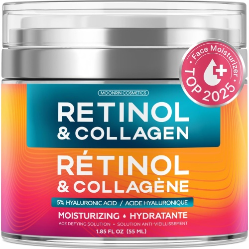 Retinol & Collagen Moisturizer Face Cream 55mL 5% Hyaluronic Acid Moonrin Cosmetics