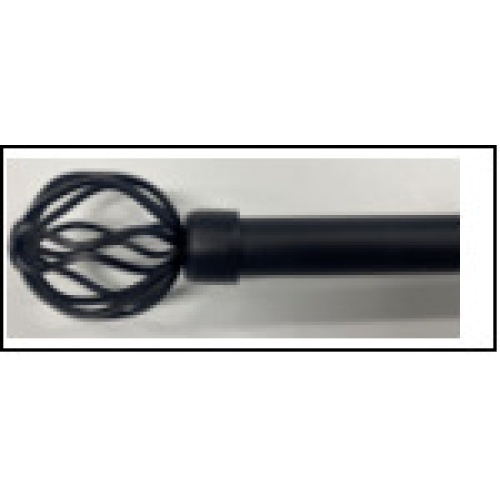 curtain rod Black extendable round  twisted '' 3/4