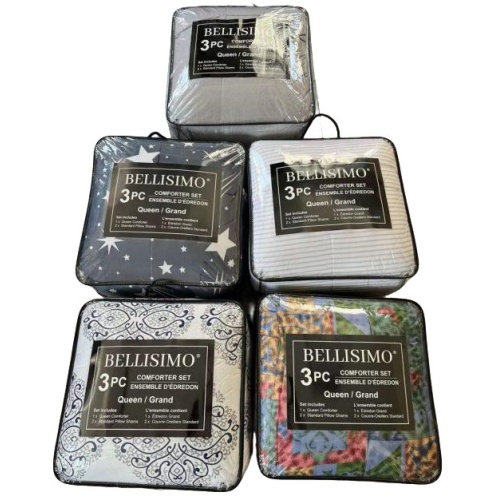 3pc Comforter Set Assorted Patterns – Queen