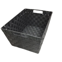 nylon storage basket 12 x 16" rectangular grey"