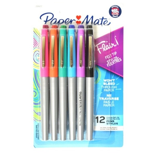Felt Tip Pens 12Pk Vivid Colours Paper Mate