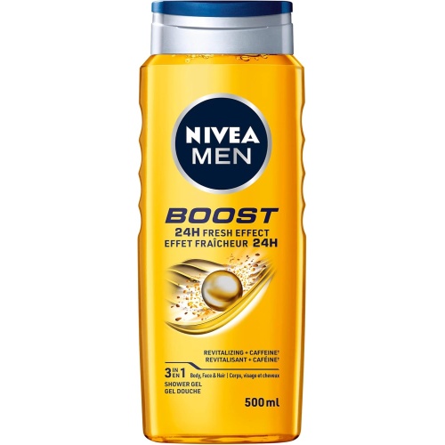Nivea Men Boost 3 In 1 Shower Gel 500mL Revitalizing + Caffeine
